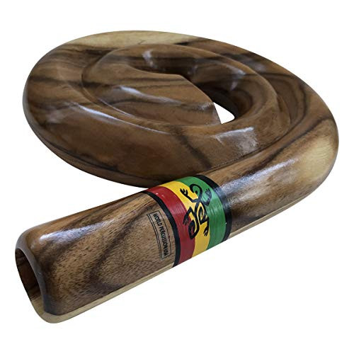 Hardwood Spiral Didgeridoo - Rasta Teak - Djembe Direct