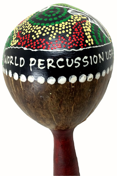 Coconut Maracas Shaker Pair (2) - Sea Turtle - Djembe Direct