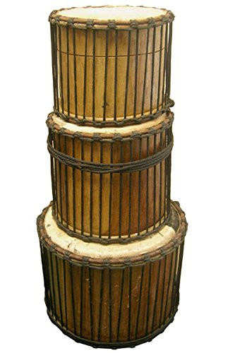 アフリカの、楽器、デュンデュン Classic Heartwood Travel Dunun Set - Djembe Direct