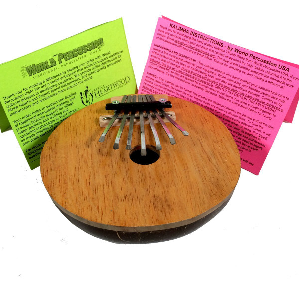 Kalimba Thumb Piano - 7 keys - Tunable - Coconut Shell - Ebonized