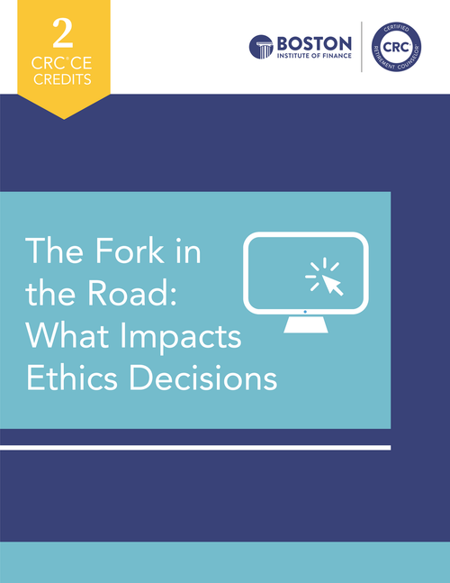 The Fork in the Road: What Impacts Ethics Decisions - Dennis Gatlin CRC