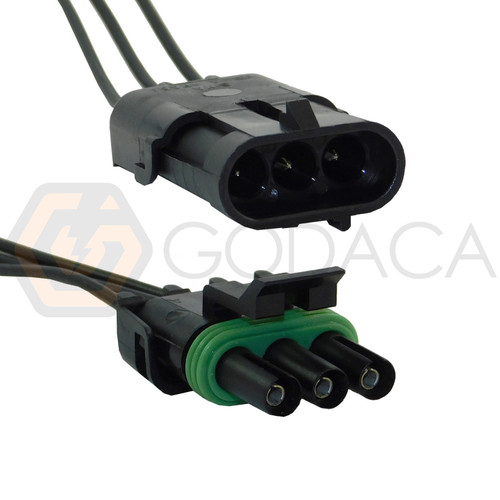 1 x Set Female and Male Connector Plug 3-way 3 pin WeatherPack Electrical Wire