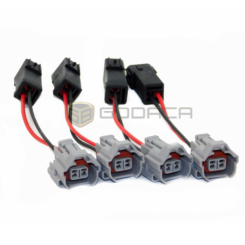 4x Wiring Harness Adapter for Fuel Injector Top Slot to OBDII style 23250-35040