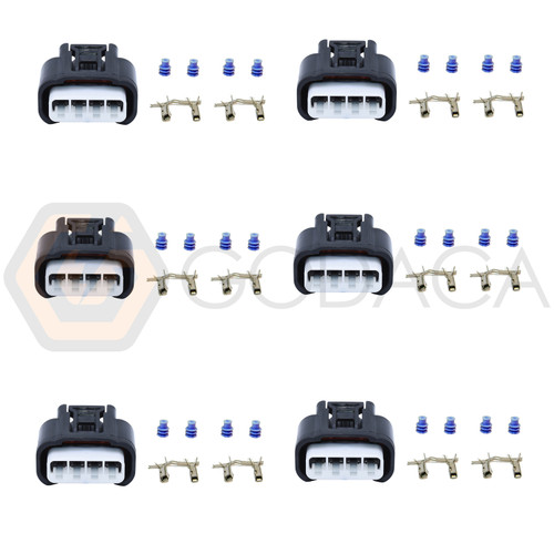 6x Connector 4-way for Ignition Coil 90980-11885 w/out wire