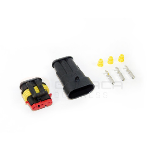 Female & Male Connector Plug 3-way 3 Pin Waterproof Electrical w/out wire