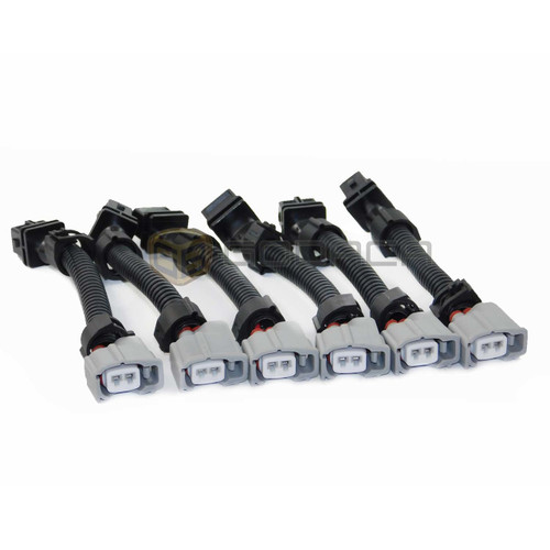 6x Harness adapter for toyota to male bosch ev1 fuel injectors