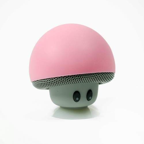 Fashion Cute Pink Mushroom Head Mini Suction Speaker Bluetooth Handsfree mic