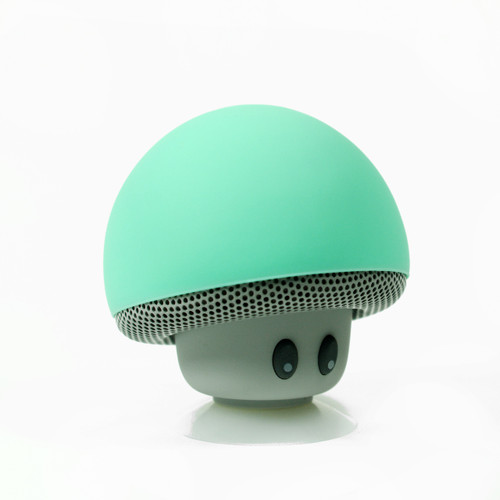Fashion Cute Turquoise Mushroom Head Mini Suction Speaker Bluetooth Handsfree mic