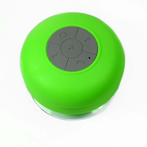 Suction Shower Speaker Green Bluetooth Waterproof Ipx4 Music Mic for cellphone