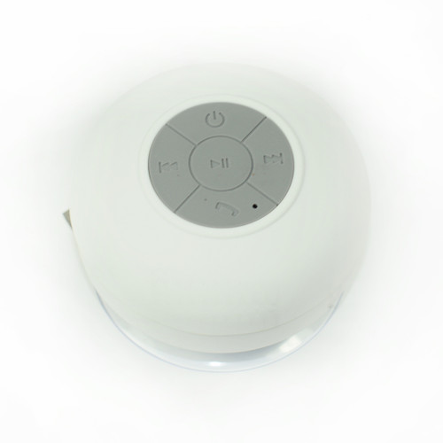 Suction Shower Speaker White Bluetooth Waterproof Ipx4 Music Mic for cellphone