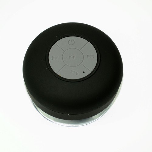Suction Shower Speaker Black Bluetooth Waterproof Ipx4 Music Mic for cellphone