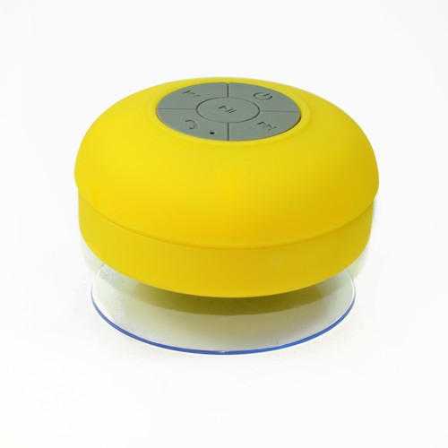 Suction Shower Speaker Yellow Bluetooth Waterproof Ipx4 Music Mic for cellphone