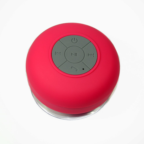 Suction Shower Speaker Pink Bluetooth Waterproof Ipx4 Music Mic for cellphone