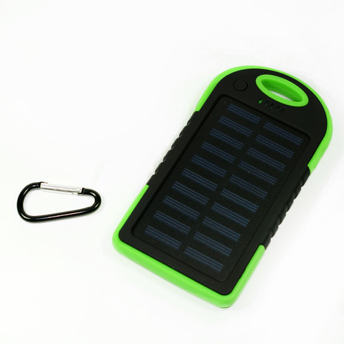 Waterproof Solar Power Bank Battery Charger 5000 mah for Cell Phone Green