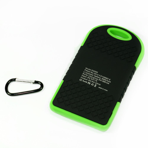 Waterproof Solar Power Bank Battery Charger 5000 mah for Cell Phone Green