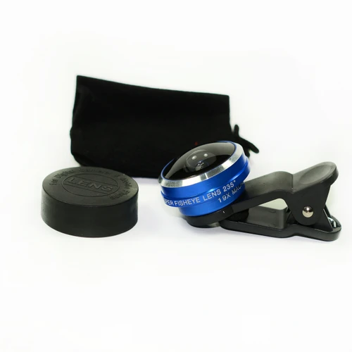 Blue 235° Detachable Wide Clip Fisheye Eye Lens Camera For Cell Phone
