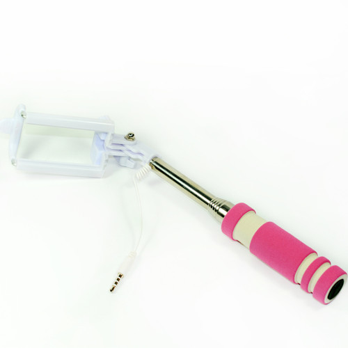 1x Pink Mini Portable Foldabable Selfie Stick for Android Iphone