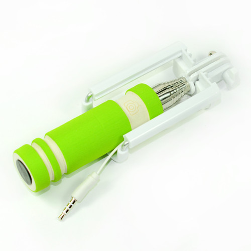 1x Green Mini Portable Foldabable Selfie Stick for Android Iphone