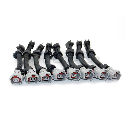 8x Denso Top Slot to Male Ev6 Fuel Injector Connector Harness Ford Crysler