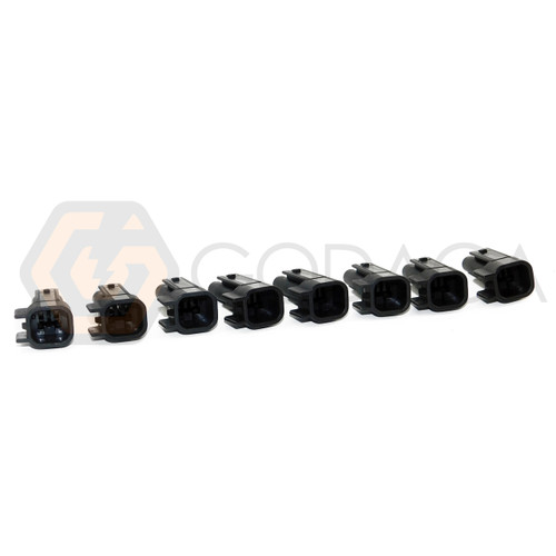 8x Connector Male mate for EV6 Fuel Injector Chrysler Jeep w/out wire