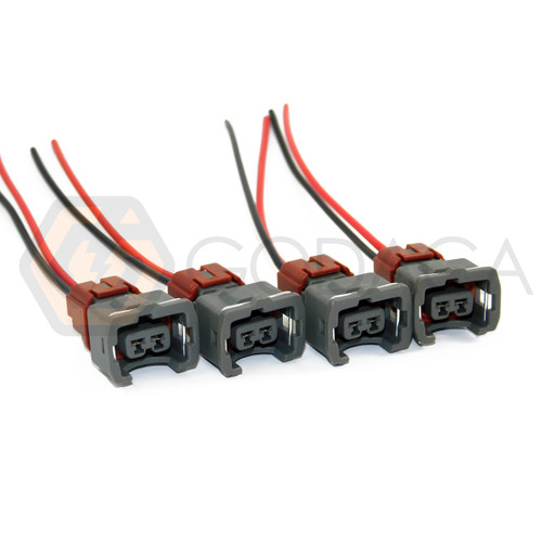 4x Connector 2-way 2 pin Gray for Fuel Injector Nissan infiniti 300zx