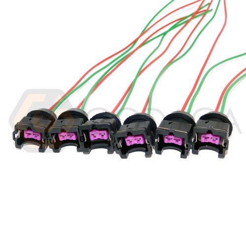 6x Connector 2-way 2 pin for Fuel Injector EV1, PT2164