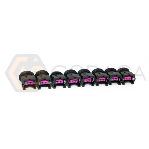 8x Connector 2-way 2 pin for Fuel Injector EV1, PT2164 w/out wire