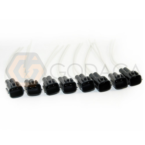 8x Connector male mate 2-way for fuel injector Nissan Infiniti