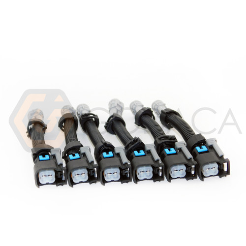 6x Wiring Harness Adapter for Fuel Injector USCAR EV6 to Nippon Denso