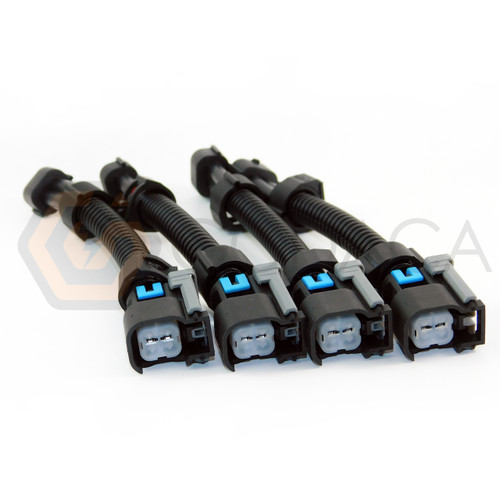 4x Wiring Harness USCAR EV6 EV14 to Nippon Denso Fuel injector Adapter