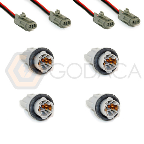 4x Socket & Connector Bulb side Light PigTail for Universal Auto Van Car Truck T10