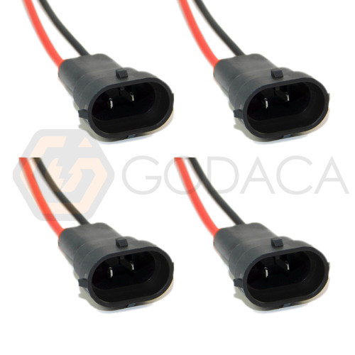 4x Connector Socket 2 pin Male for H8 H11 universal Fog Lamp