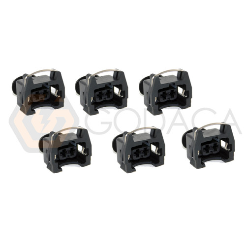 6x Connector 2-way 2 pin for Fuel Injector EV1 Jeep GM BMW w/out wire