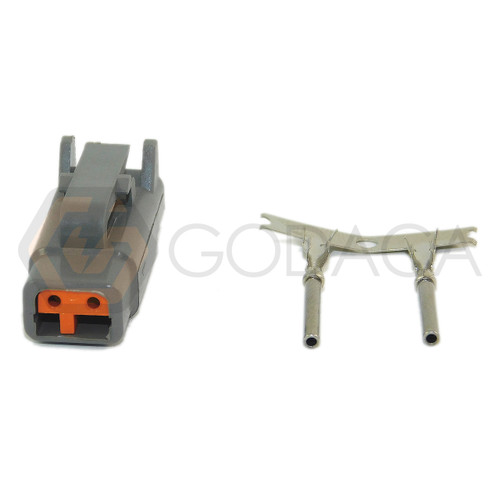 1x Connector 2-way DTM Deutsch DTM06-2S w/out wire