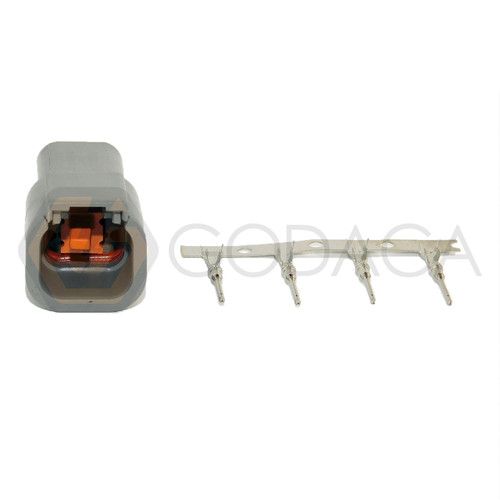1x Male Connector 4-way DTM Deutsch DTM04-4P w/out wire