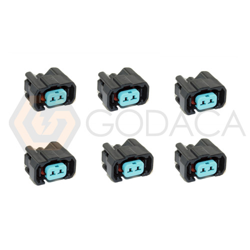 6x Connector 2-way Fuel injector 06164-P8A-A00 w/out wire