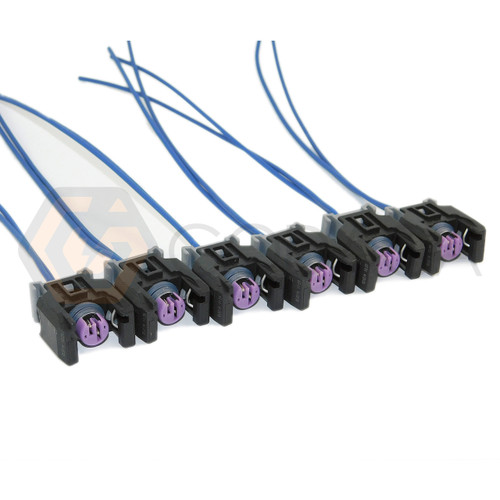 6x Connector 2-way 2 pin for Fuel Injector 13816706 Delphi