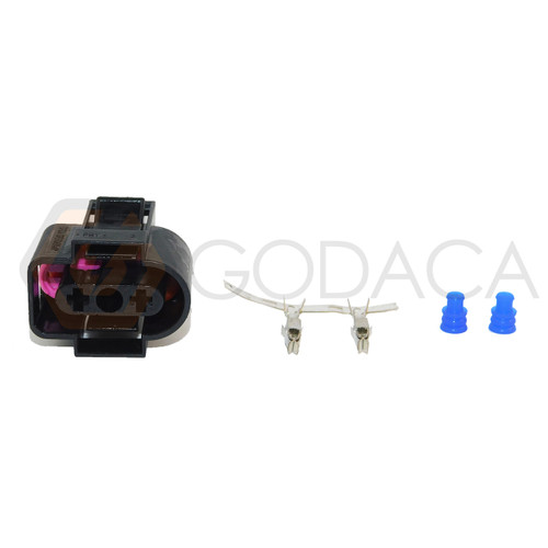 1x Connector 2-way 2 pin for coolant Sensor 1J0 973 202 w/out wire