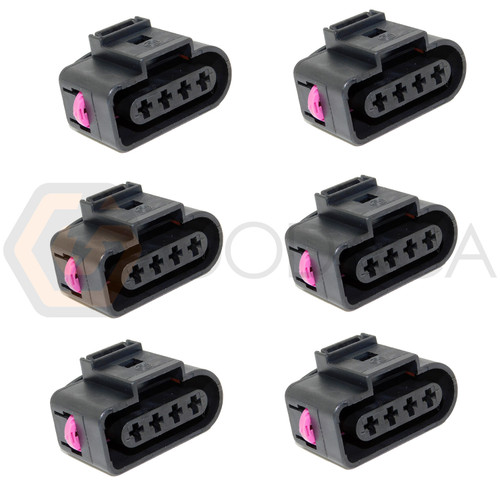 6x Connector 4-way 4 pin for Ignition Coil Audi 1J0 973 724 w/out wire