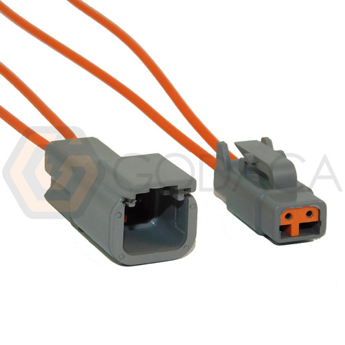 1x Female and male Connector 2-way DTM Deutsch DTM04-2P