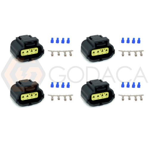 4x Connector 4-way for Throttle Position Sensor 90980-10711 w/out wire