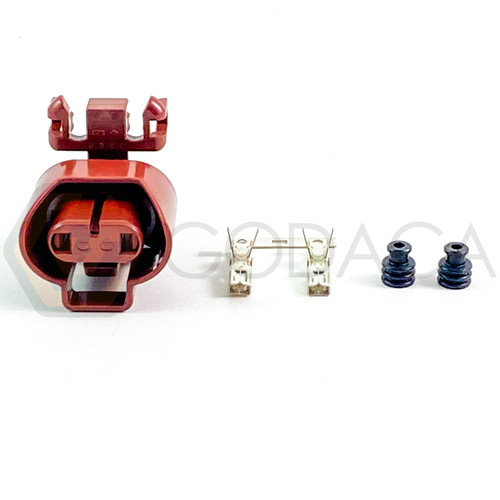 1x Connector 2-way Brown for Fog Lamp 90980-11660  w/out wire