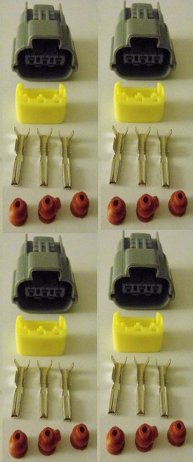 4x Connector 3-way 3 pin for Nissan Ignition Coil 22448-25U00 w/out wire