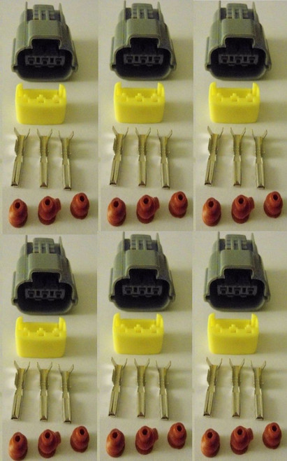 6x Connector 3-way 3 pin for Nissan Ignition Coil 22448-25U00 w/out wire