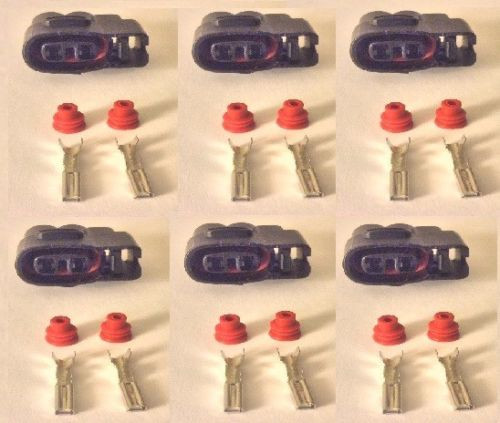 6x Connector 2-way for ignition coil 90980-10609 w/out wire