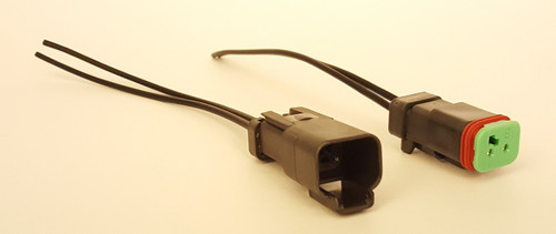 1x Female & male pigtail plug Connector Plug 2-way Deutsch DT series with wire