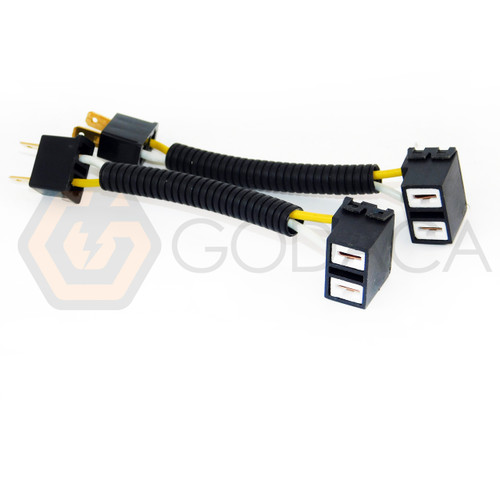 2x H7 high temp headlight sockets wiring harness Connectors ceramic replacement