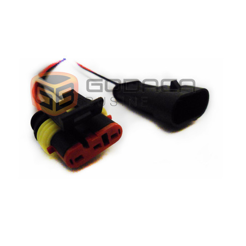 1 x Set Female and Male Connector Plug 3-way 3 pin Waterproof Electrical Wire