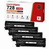 Compatible Canon 728 3500B002AA Black Toner Cartridge 4 Pack for Canon i-SENSYS Printers