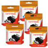 Cartridgex Compatible 5 Ink Cartridge Set for Epson WorkForce Pro WF-5690DWF and WF-4630DWF, visual of five ink cartridges in orange and white packaging with black ink cartridge images